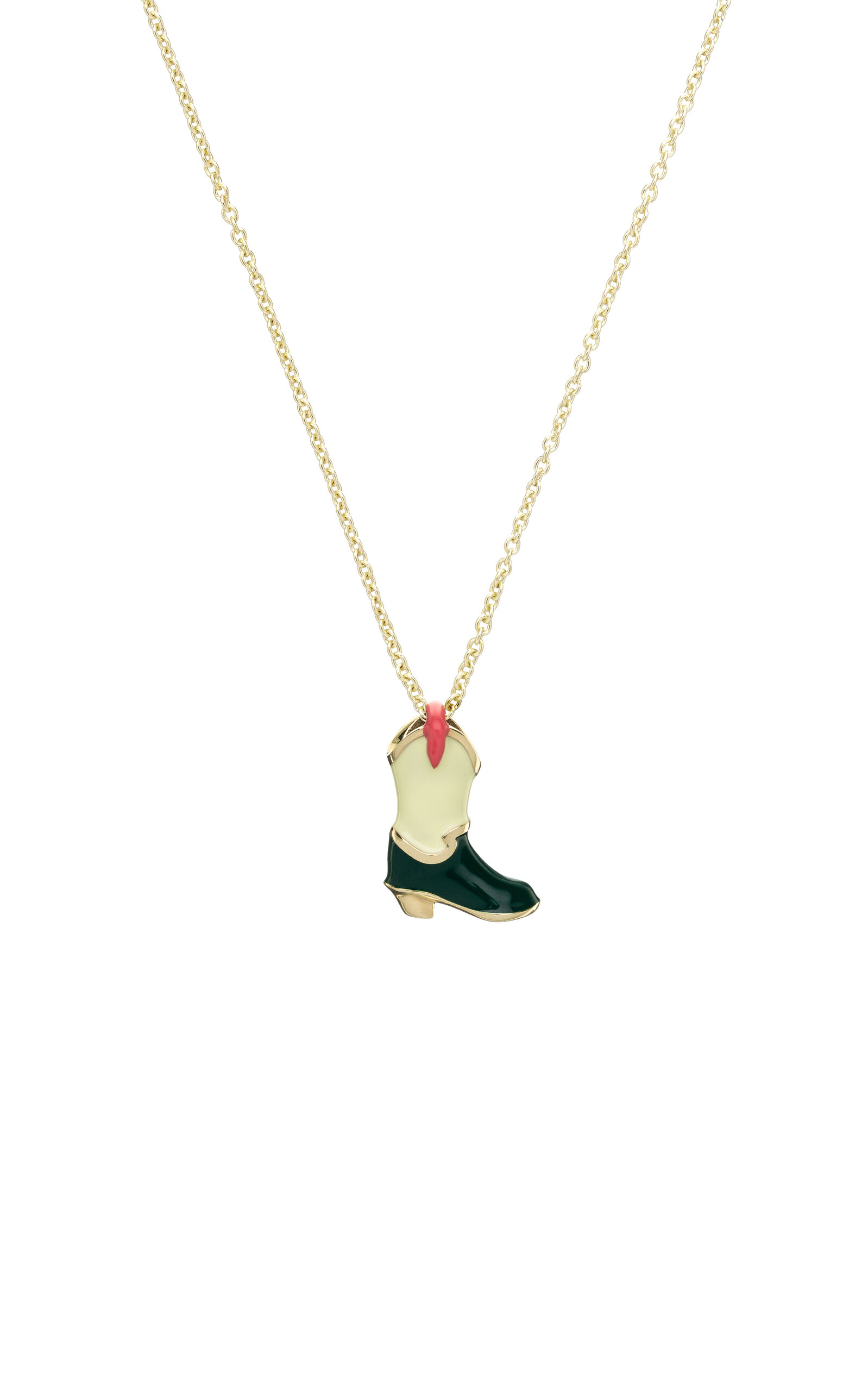 Cowboy 9K Yellow Enamel Necklace
