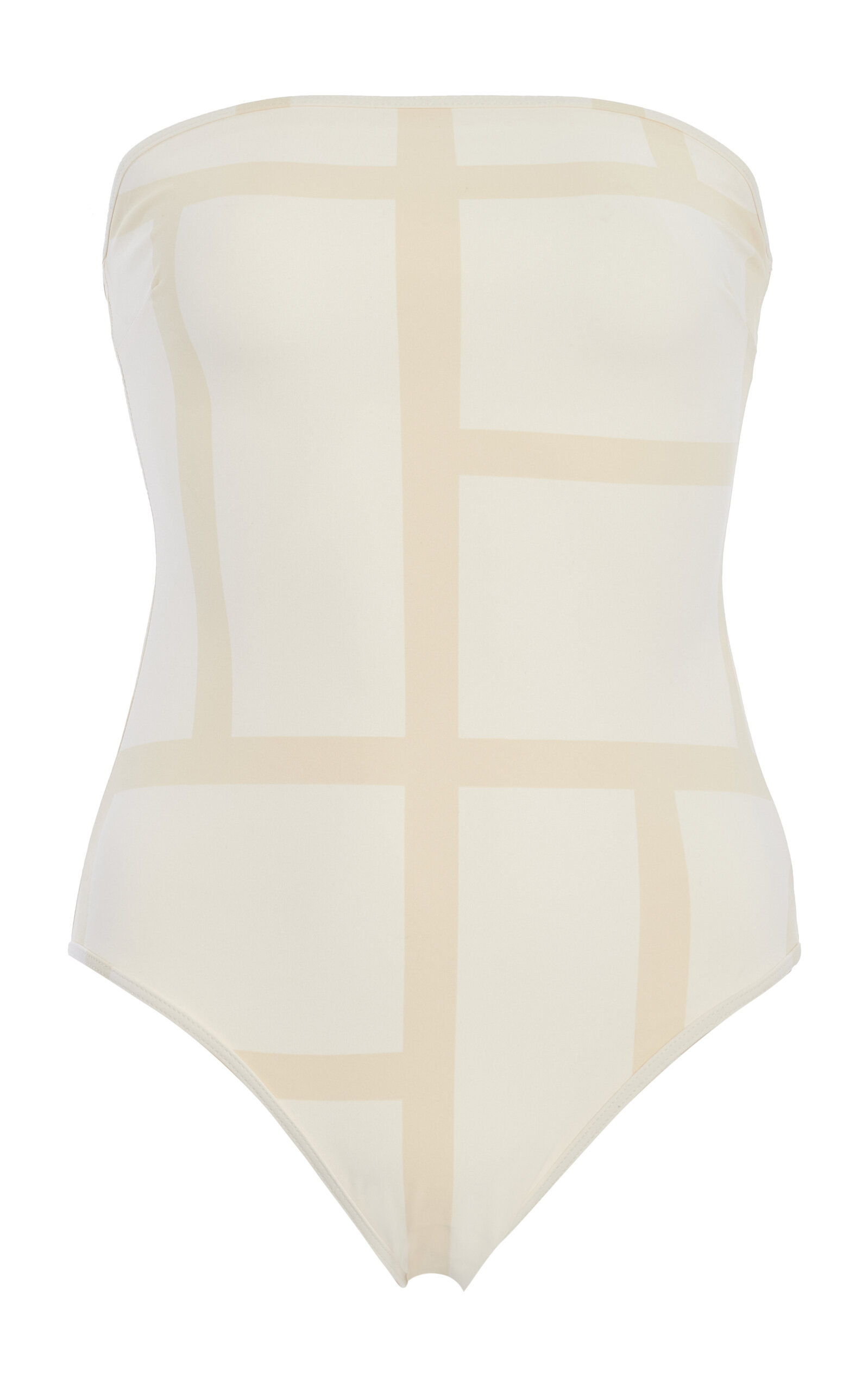 TOTÊME MONOGRAM STRAPLESS ONE-PIECE SWIMSUIT