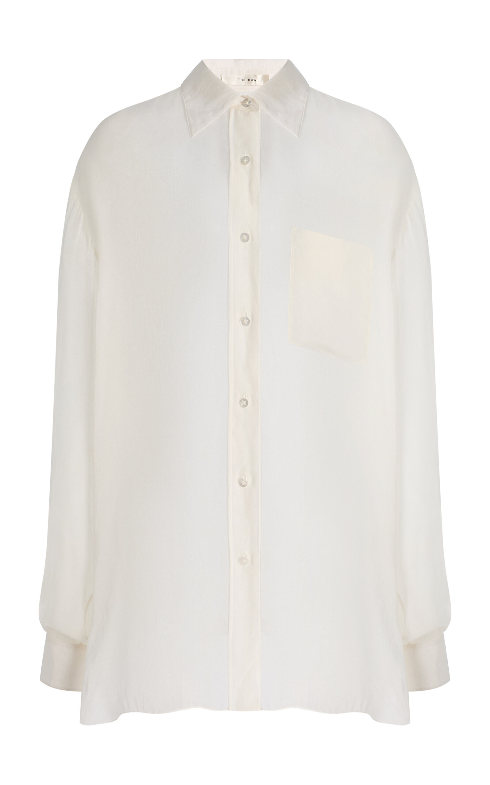 The Row Nesson Oversized Linen Denim Shirt In White
