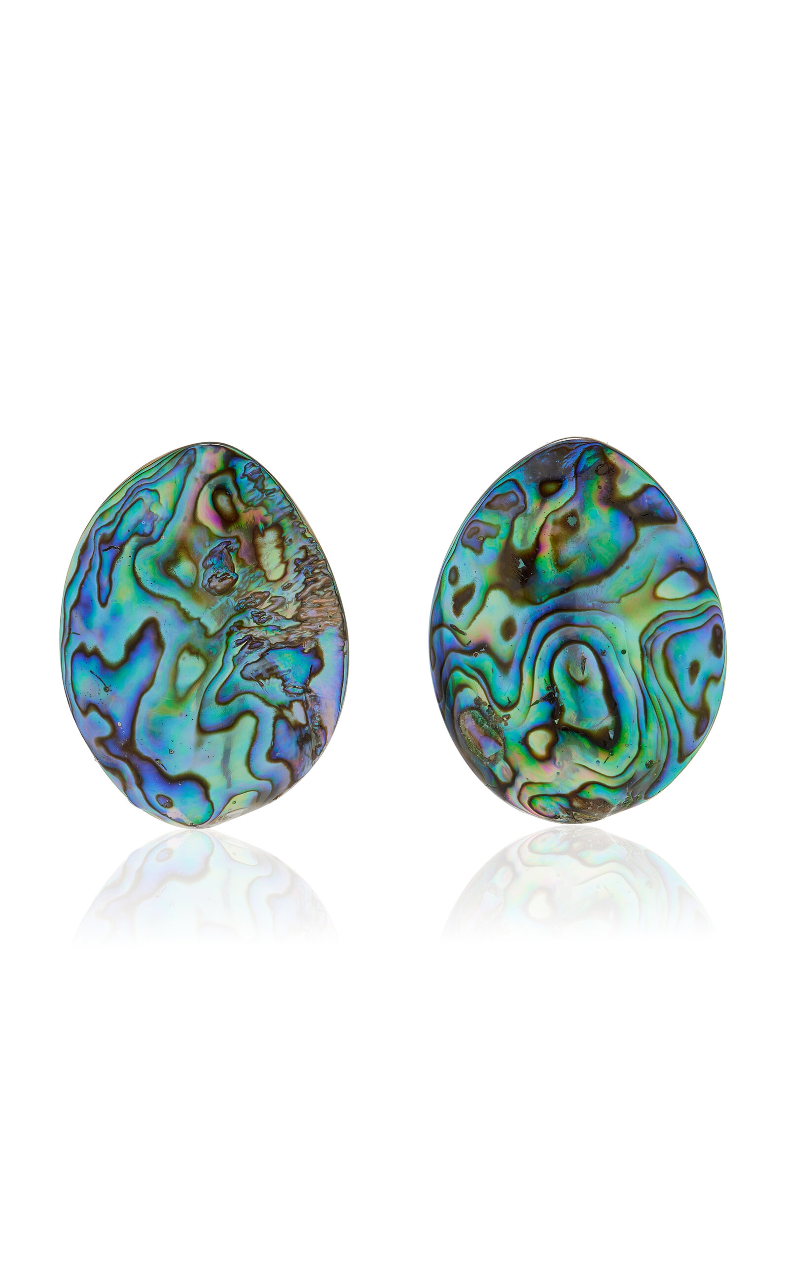 Julietta Belize Shell Clip-on Earrings In Green