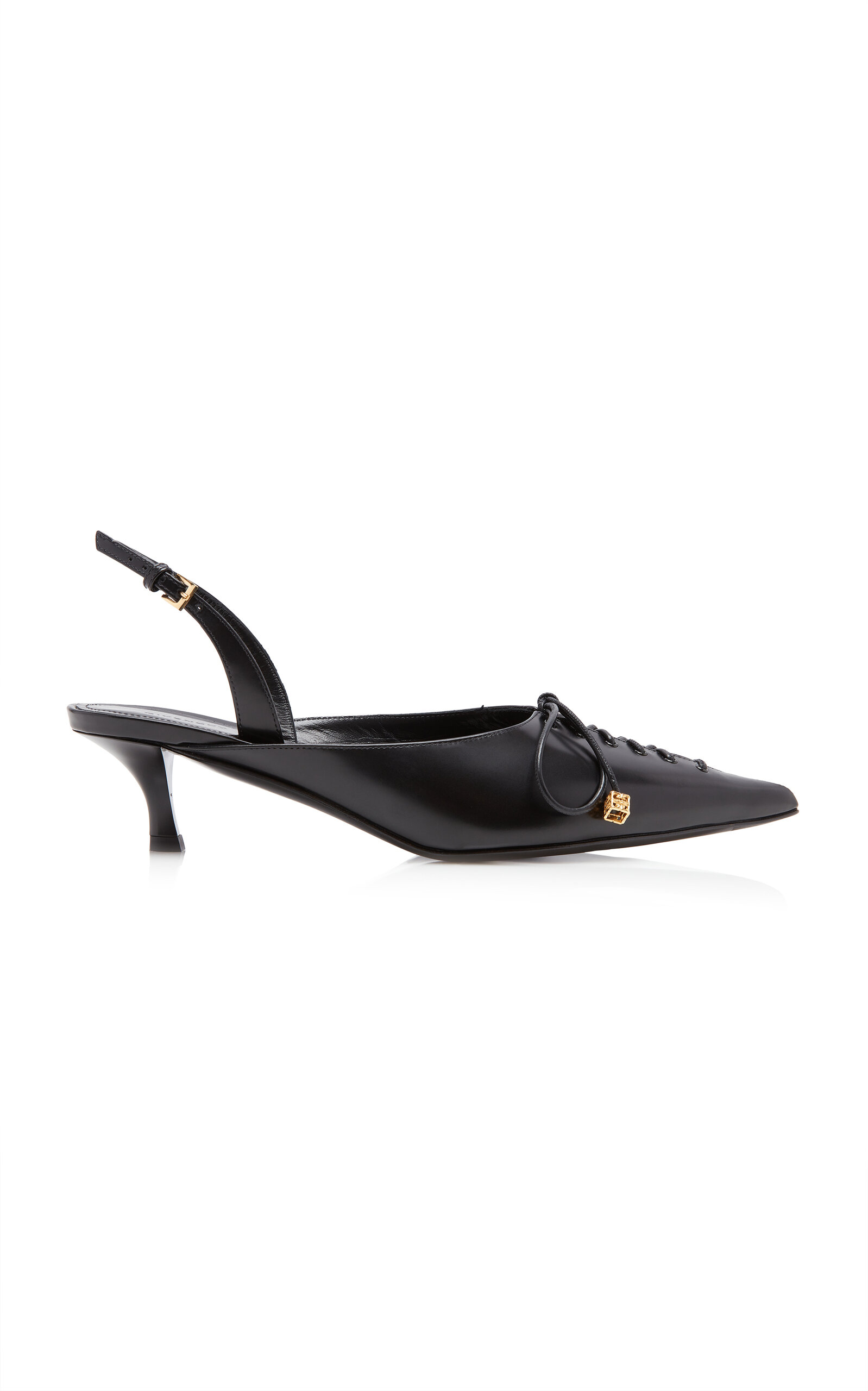 GIVENCHY LACE-UP LEATHER SLINGBACK PUMPS