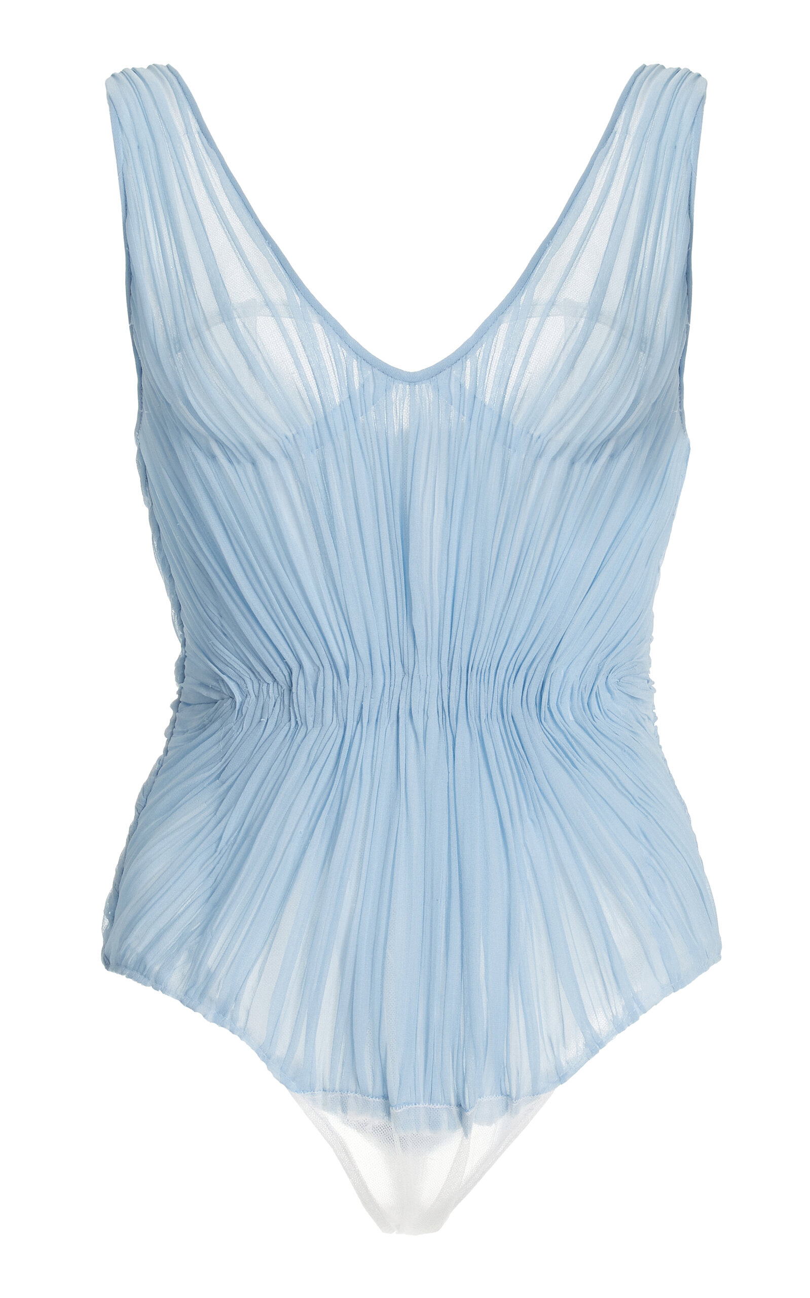 Pleated Plisse Sculptured Chiffon Top