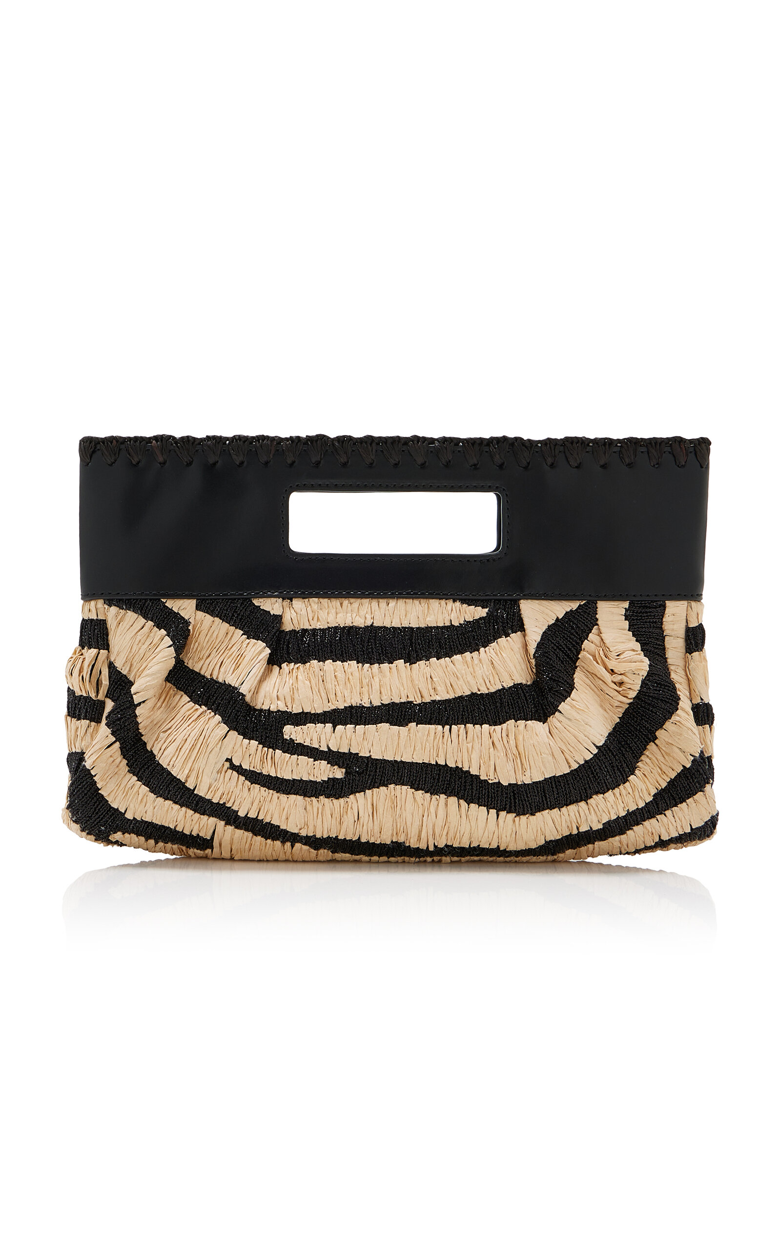 Lena Zebra Raffia Clutch