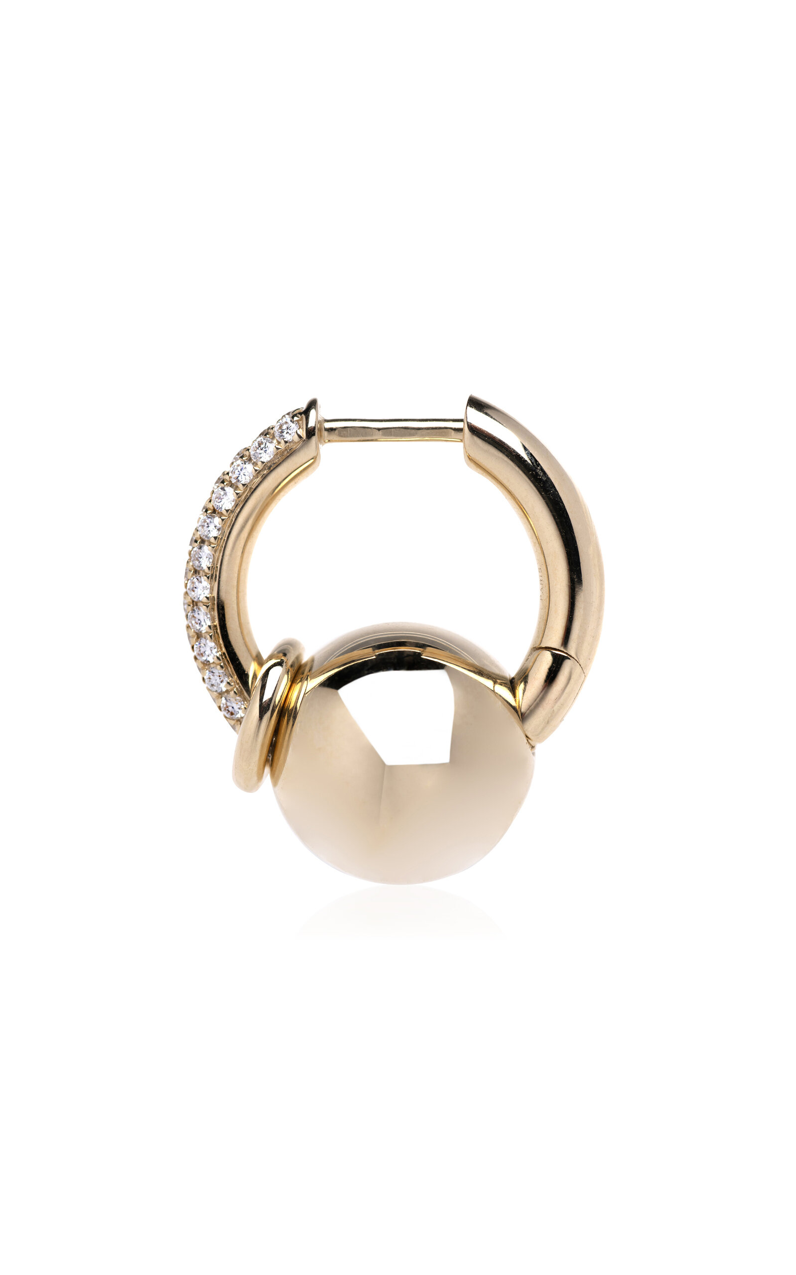 Piercing Large 14K Yellow Gold Diamond Single Earring