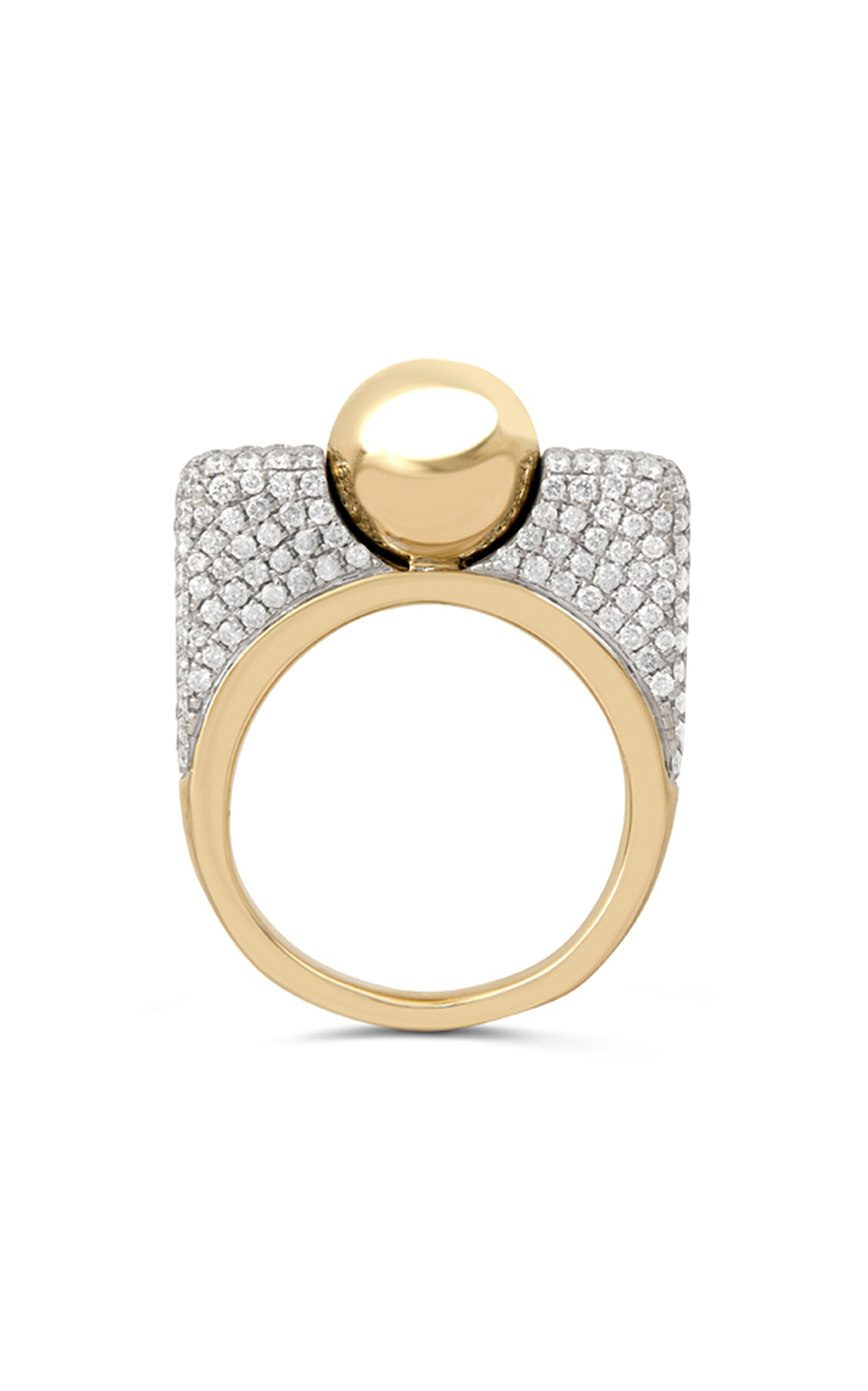 Ball 14K Yellow Gold Diamond Ring