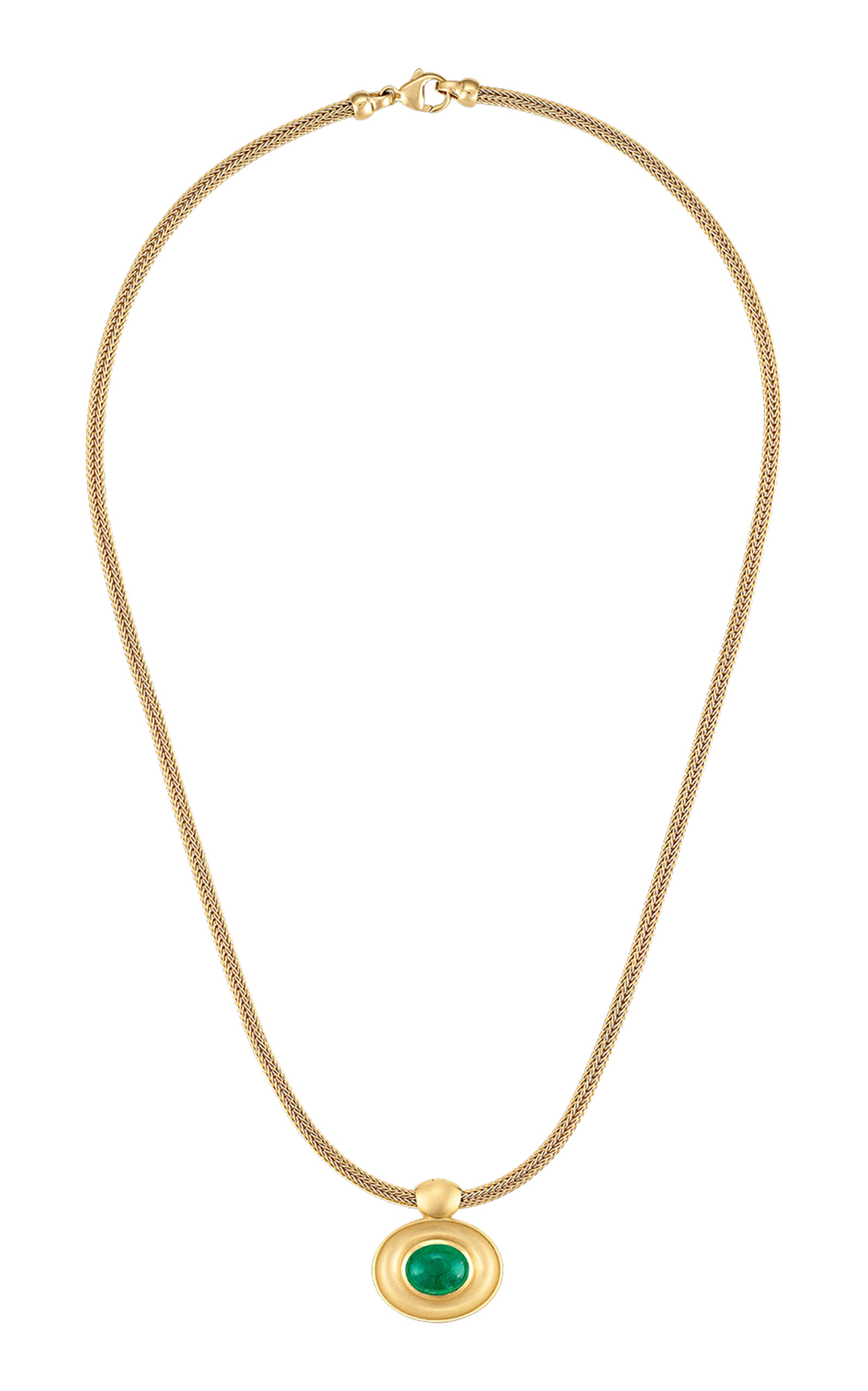 Mini Gong 18K Yellow Gold Emerald Pendant