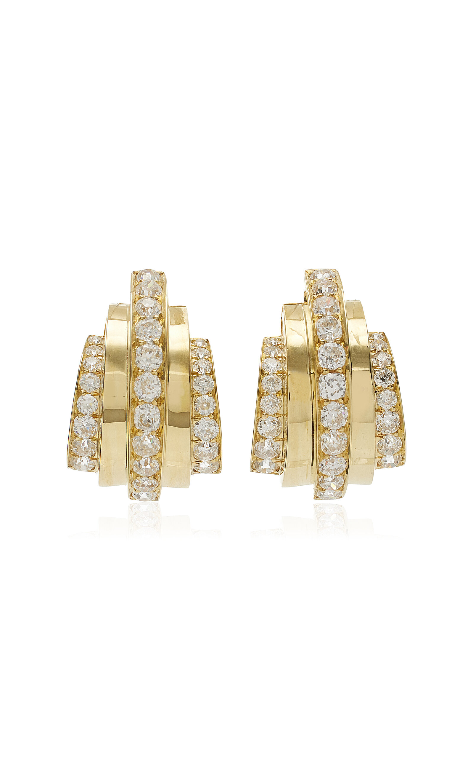 18K Yellow Gold Diamond Earrings