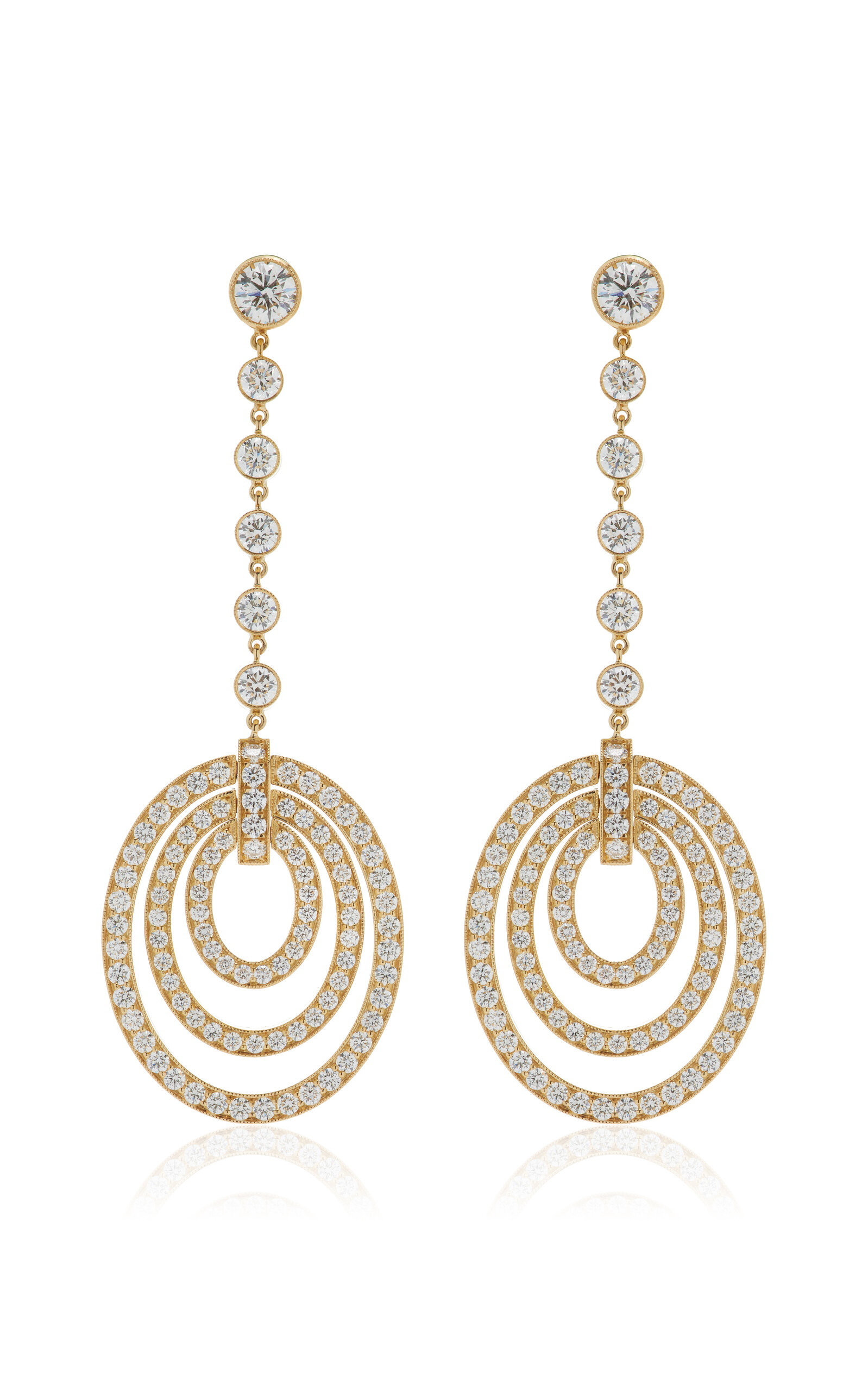18K Yellow Gold Diamond Earrings