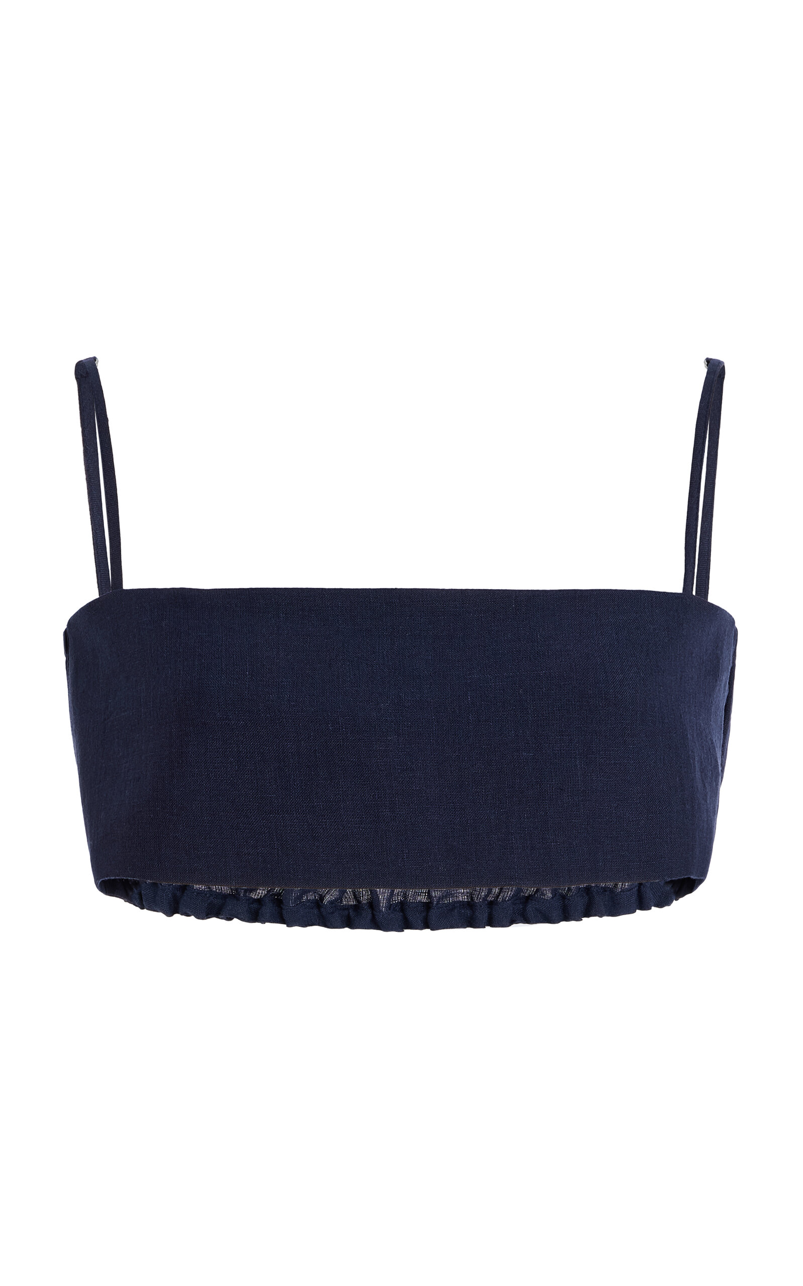 Structured Bandeau Linen Crop Top