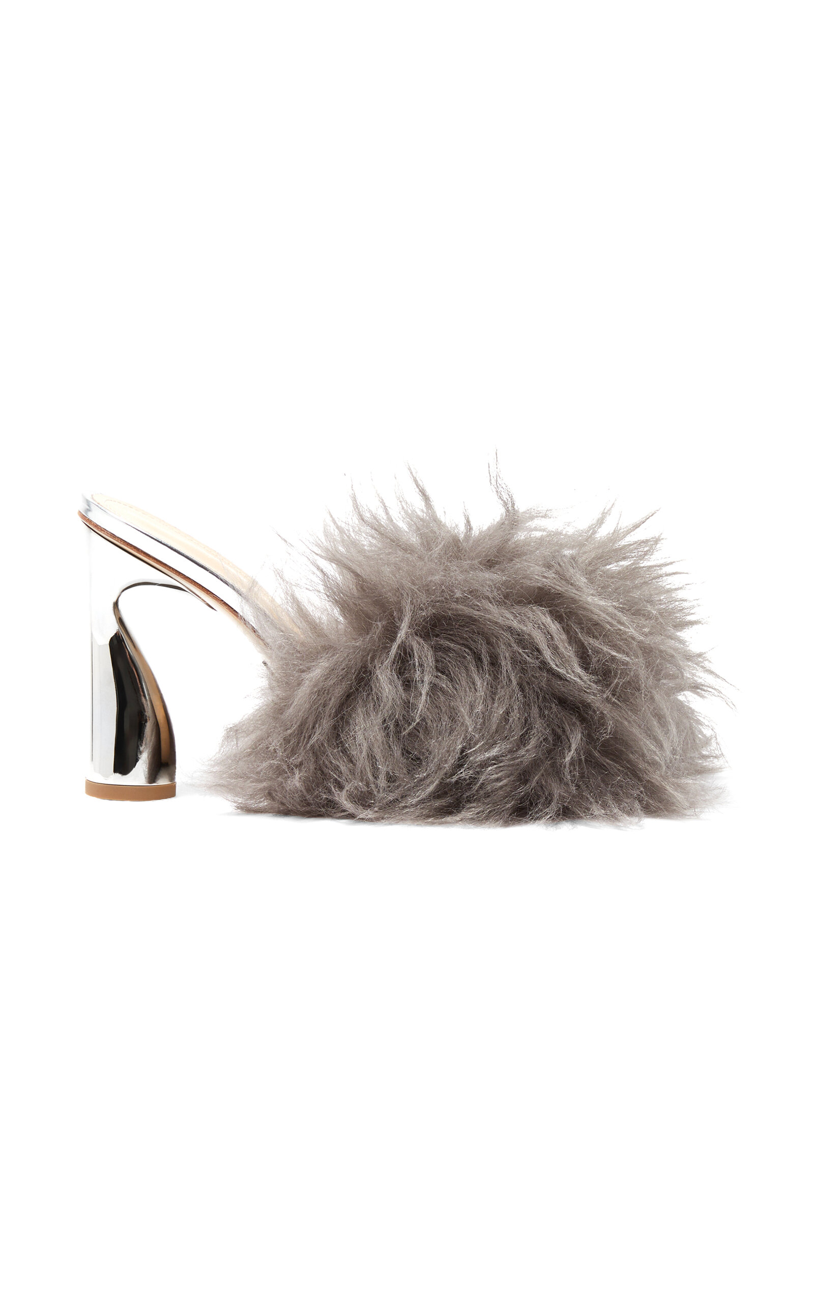 Arc Fluffy Heeled Mules