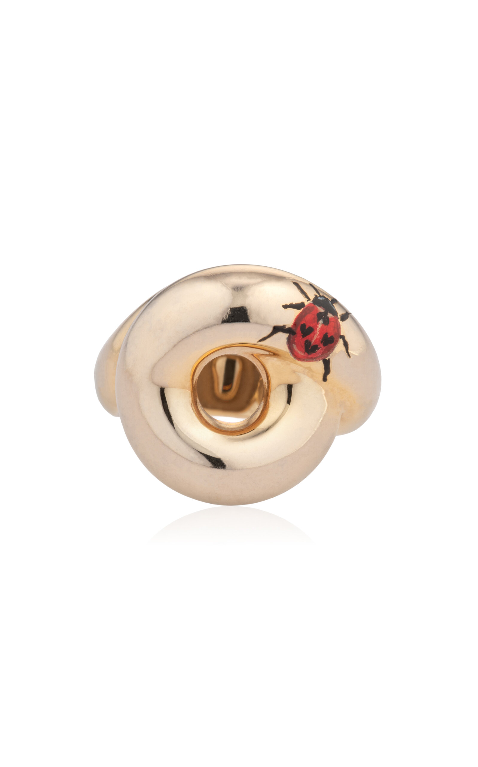 9k Yellow Gold Ladybug Tarallo Ring