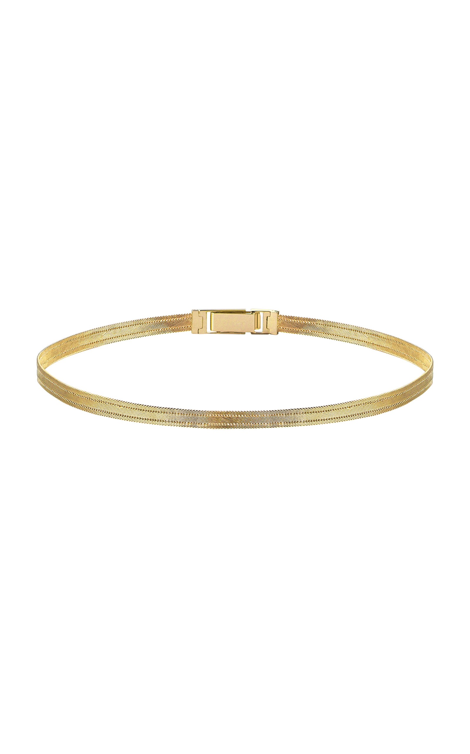 Small Three Line 14K Yellow Gold Choker