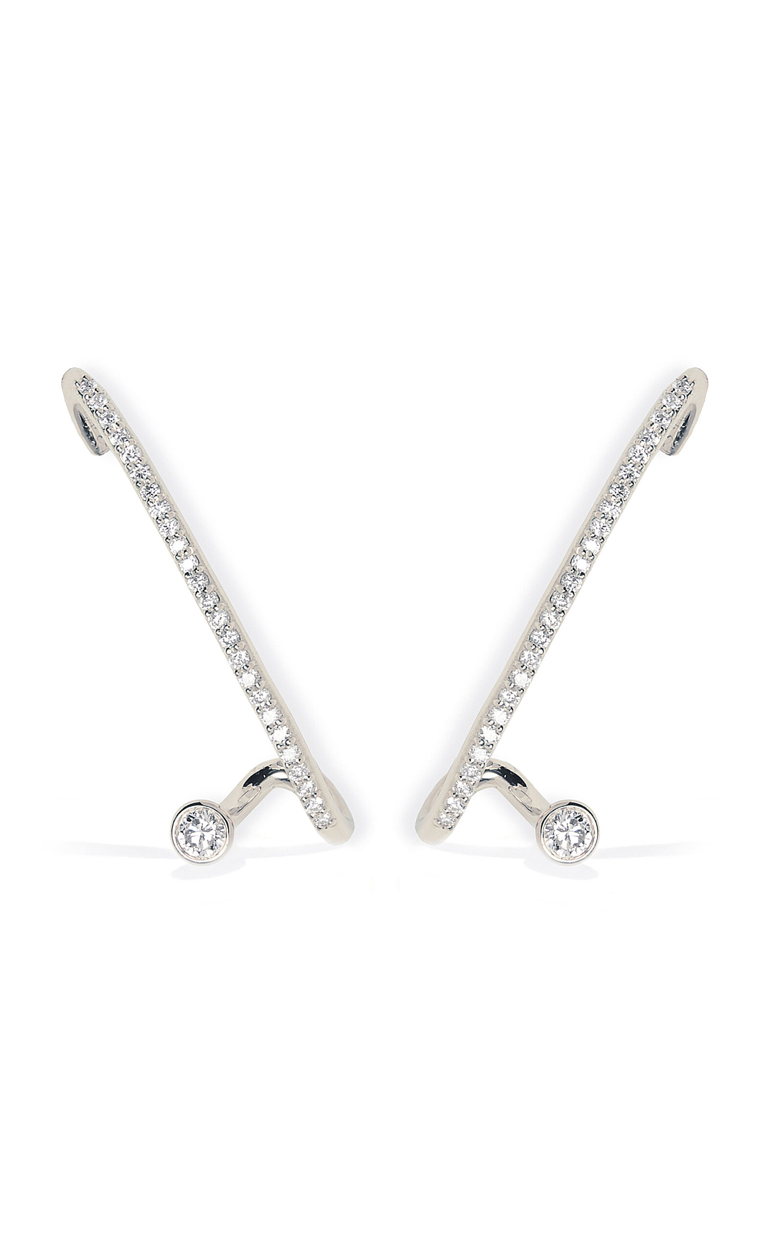18K White Gold Crescendo Flare Diamond Single Earring