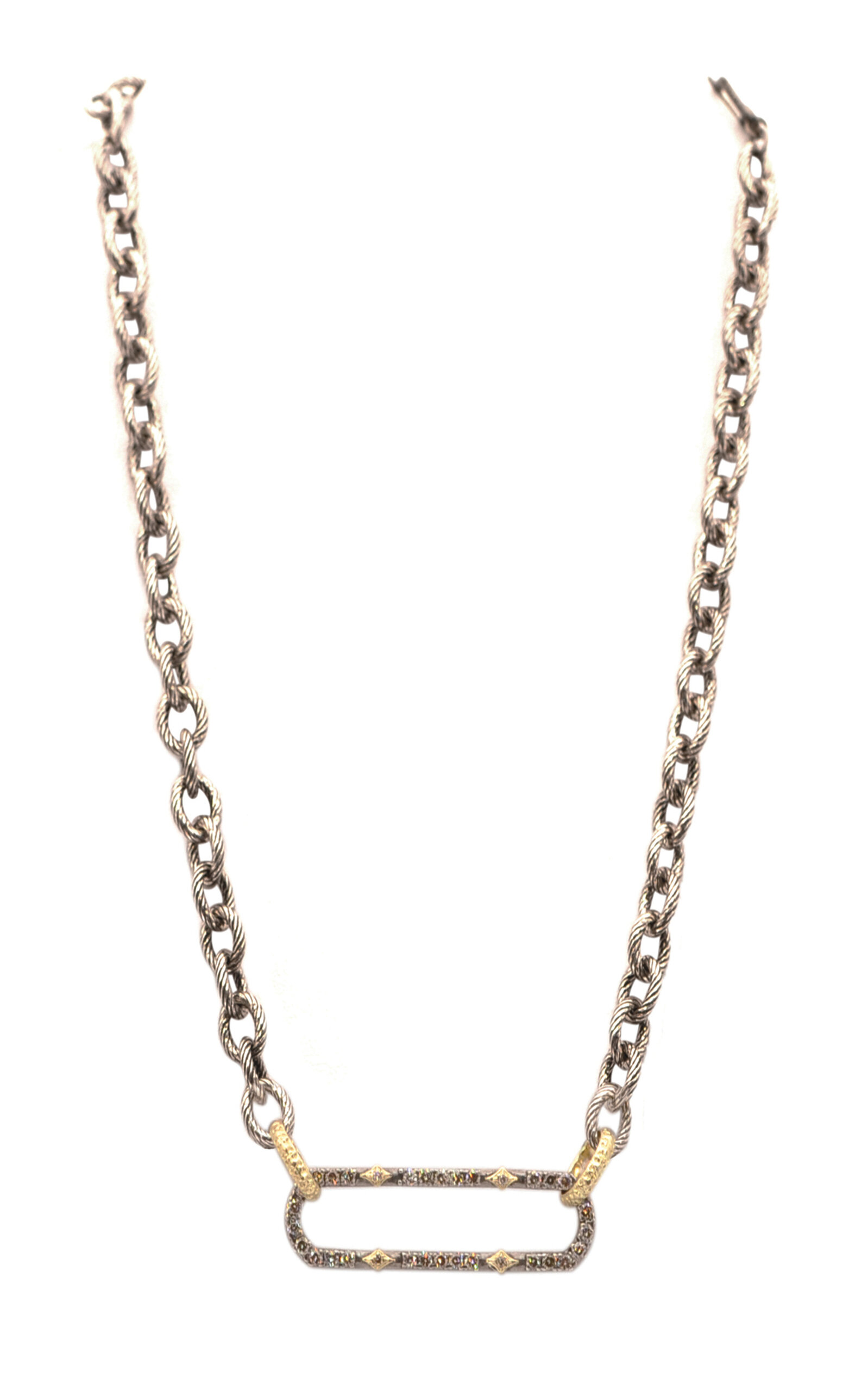 Armenta Crivelli 18k Yellow Gold; Sterling Silver Diamond Necklace In Silver