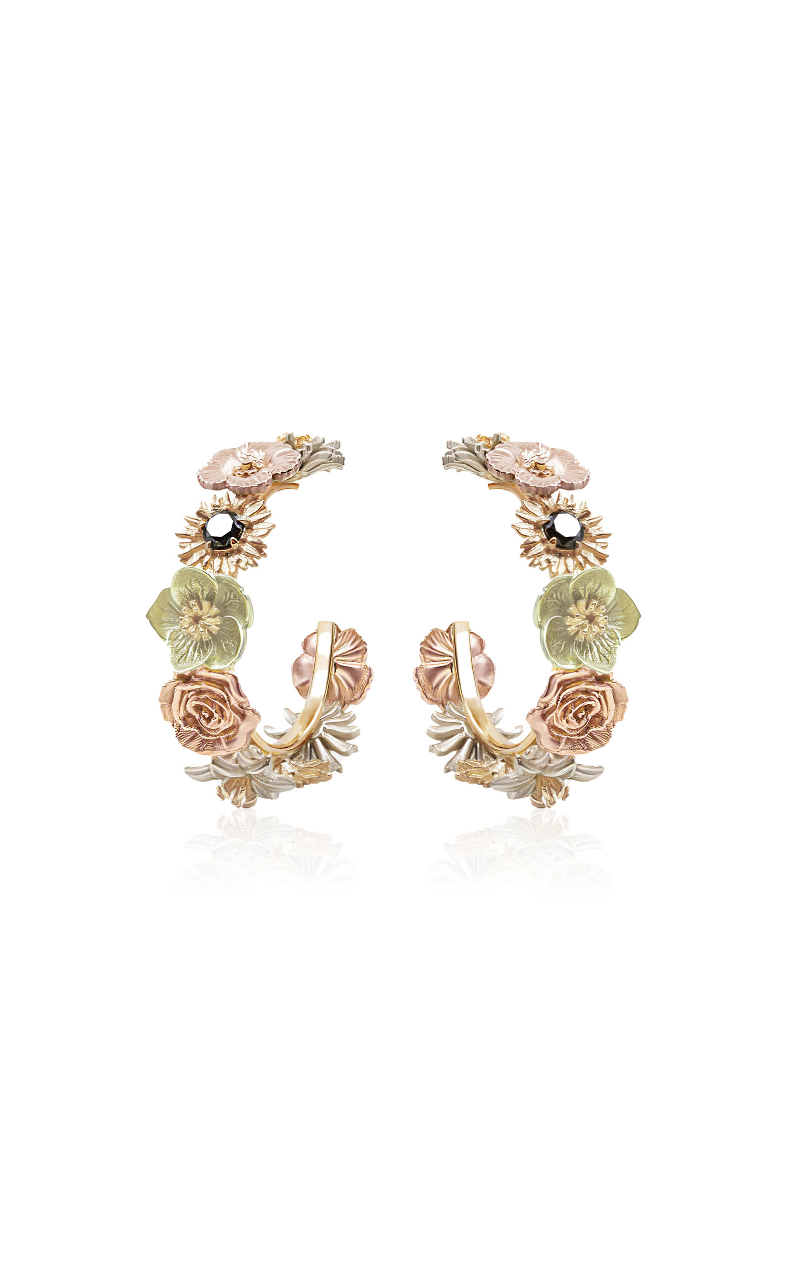 Flora 14K Gold Diamond Hoop Earrings