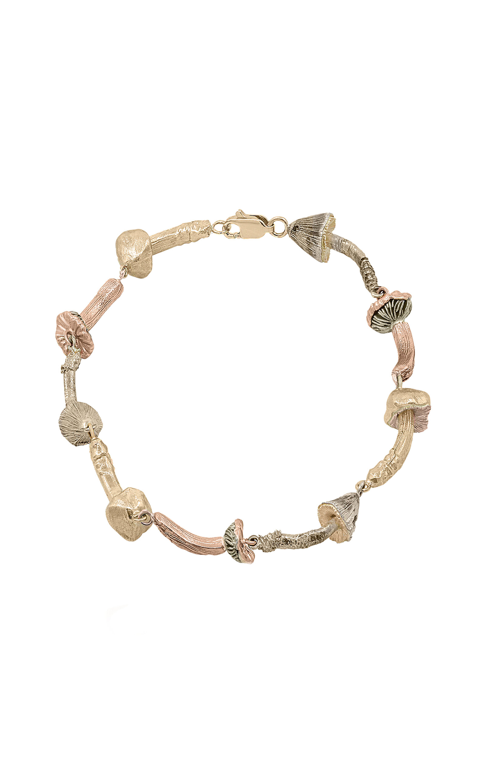 Fungi Handcrafted 14K Gold Bracelet